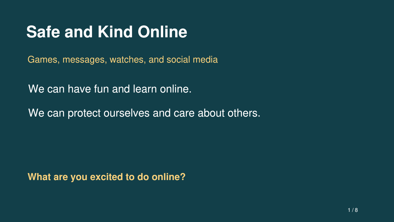 Safe and Kind Online: online choices and kindness