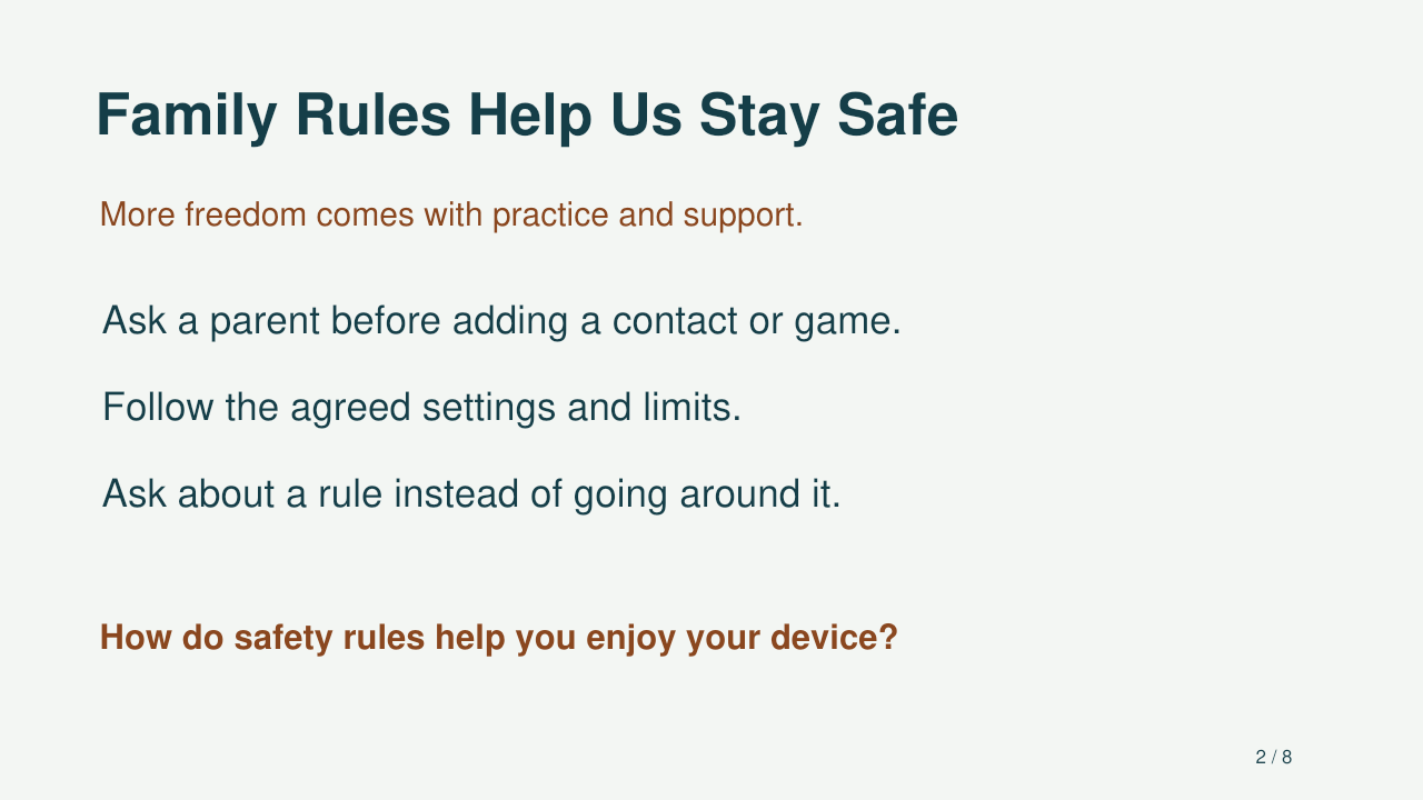 Family rules help us stay safe