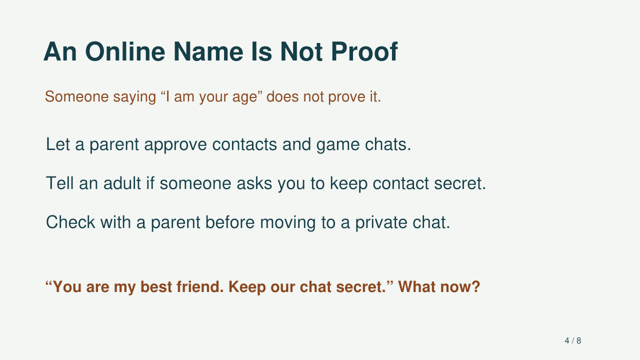 An online name is not proof