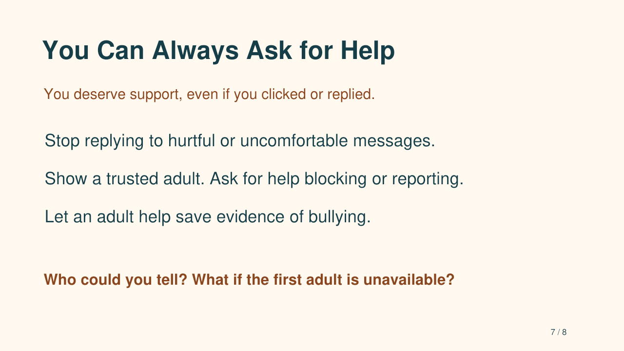 You can always ask for help